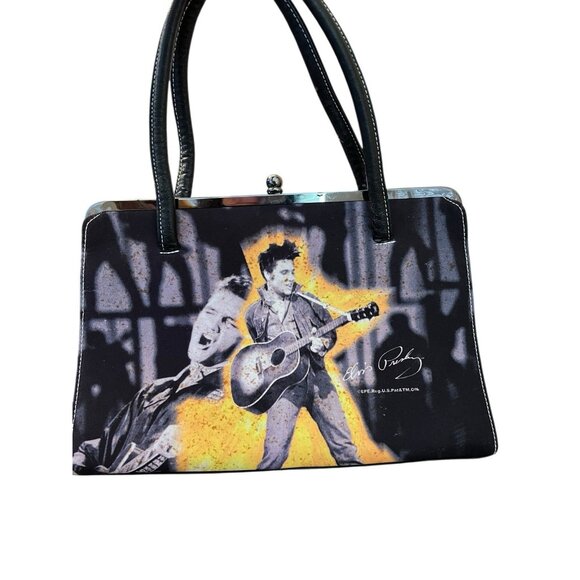 Elvis Presley Singing Beaded Studded Guitar Handbag Shoulder Bag Vintage - Picture 4 of 9